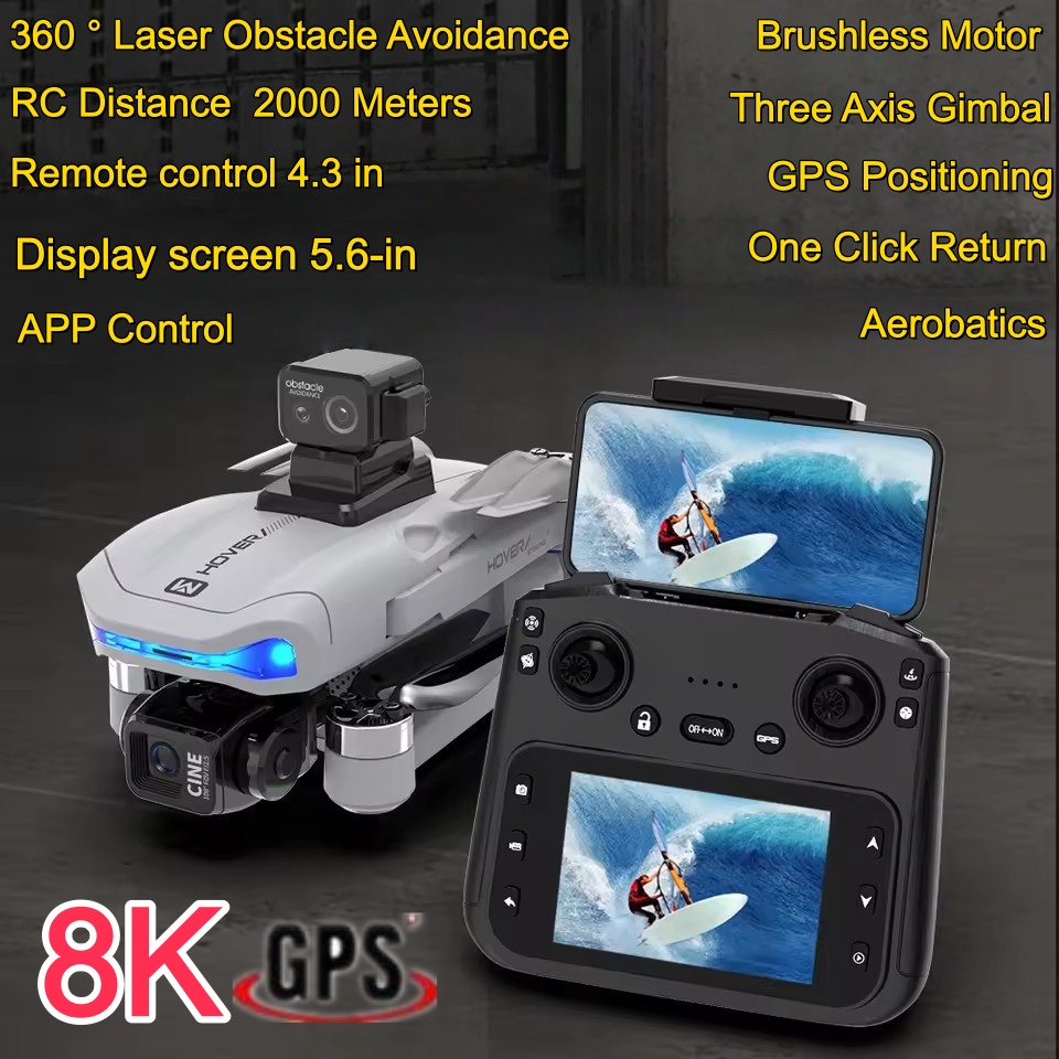 طائرة بدون طيار 2KM بثلاثة محا - مراجعة Drone Gimbal 3 Axis وسعره